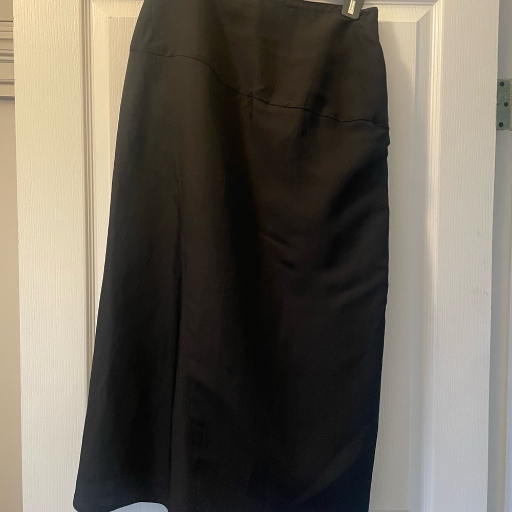 Jil Sander Black Midi Skirt with Zipper Detail US 4 - Picture 6 of 9